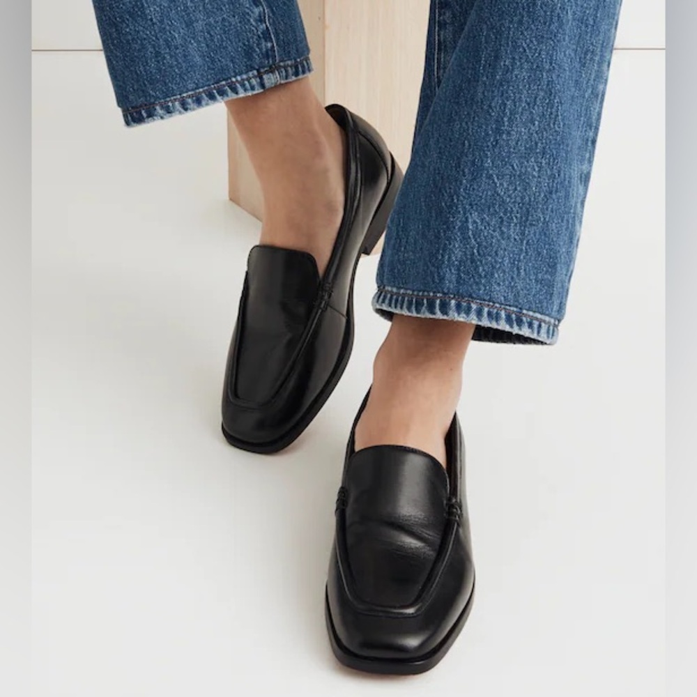 Madewell The Bennie Loafer in Black Leather, size 7 1/2